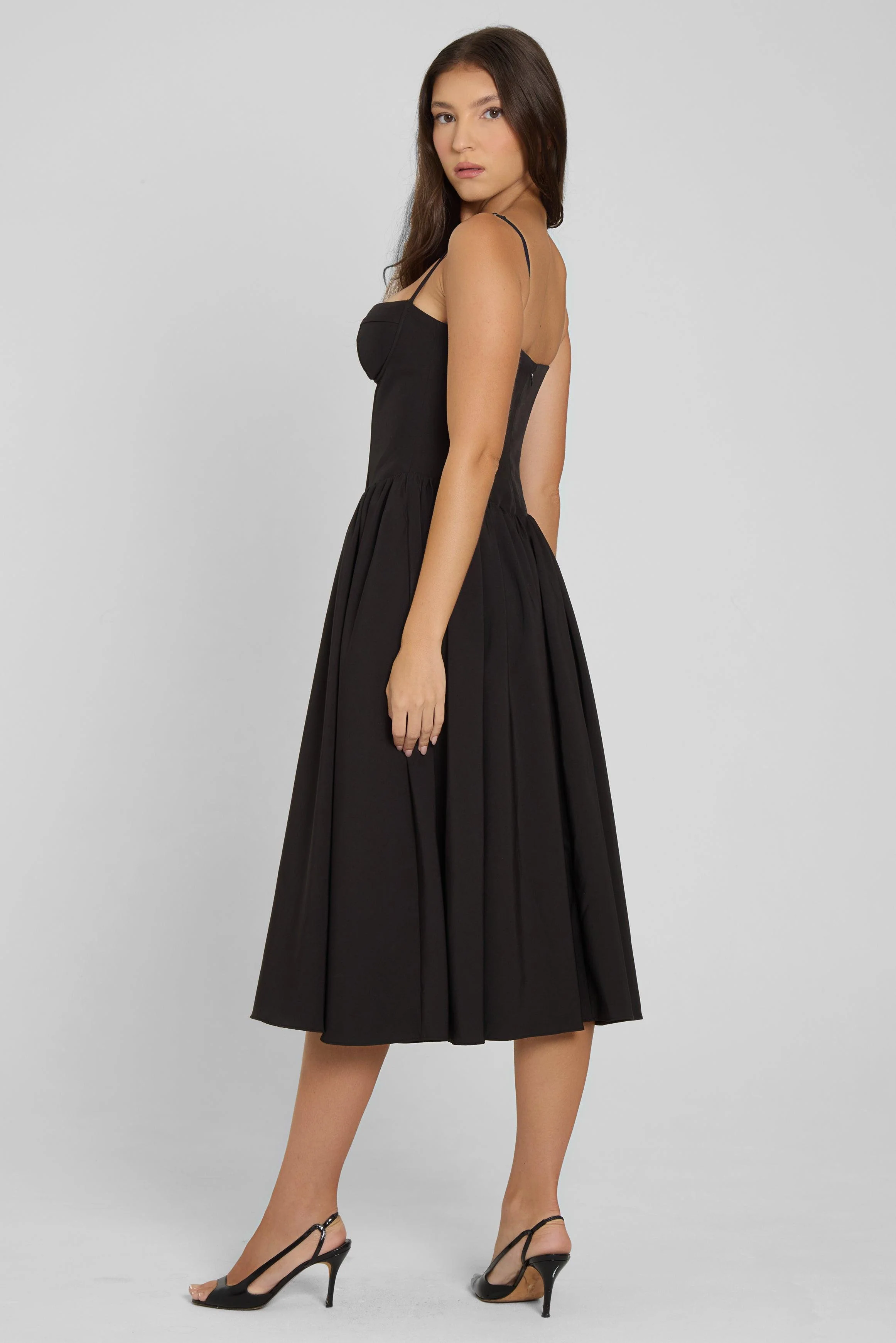 Ballerina Bustier Midi Dress - Black - Image 10