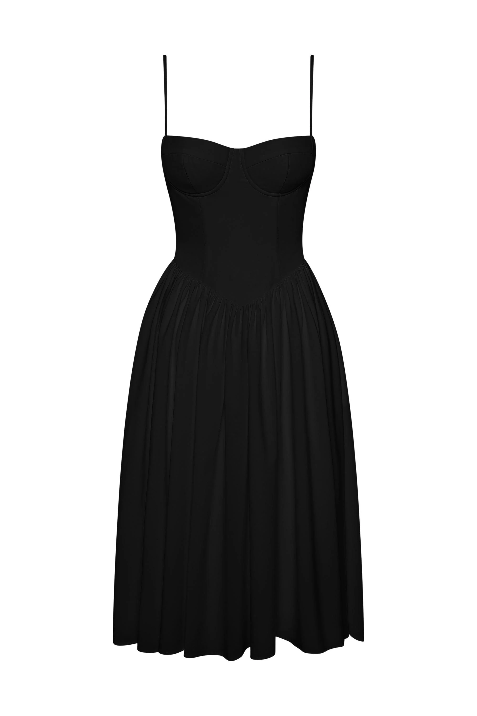 Ballerina Bustier Midi Dress - Black - Image 11