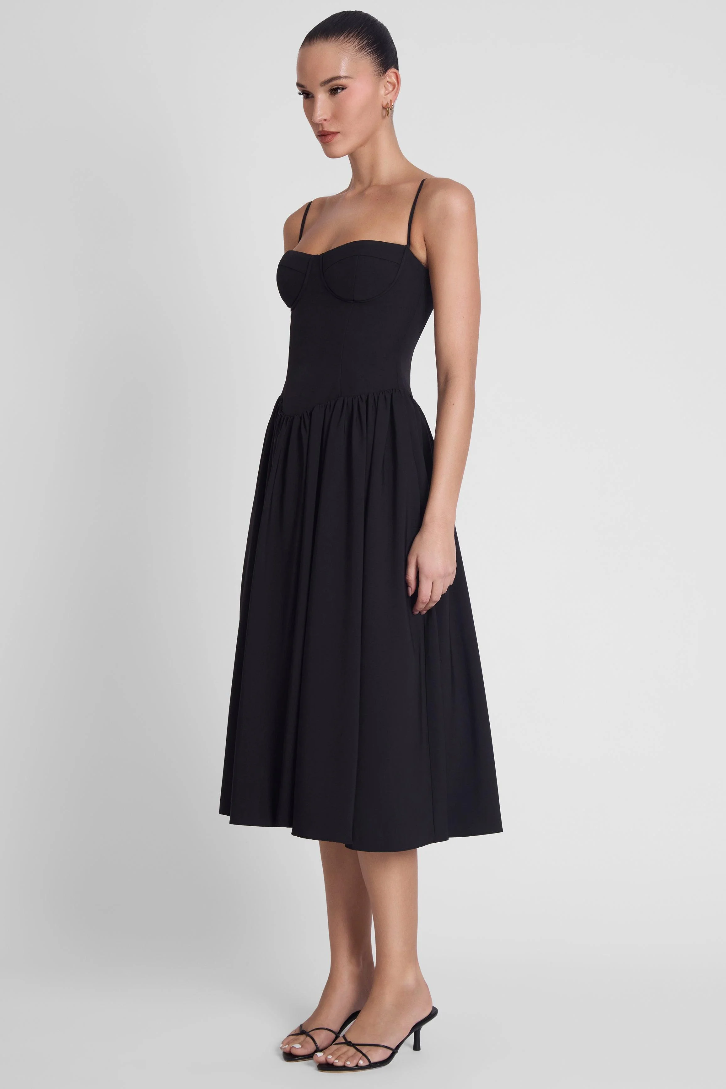 Ballerina Bustier Midi Dress - Black - Image 4