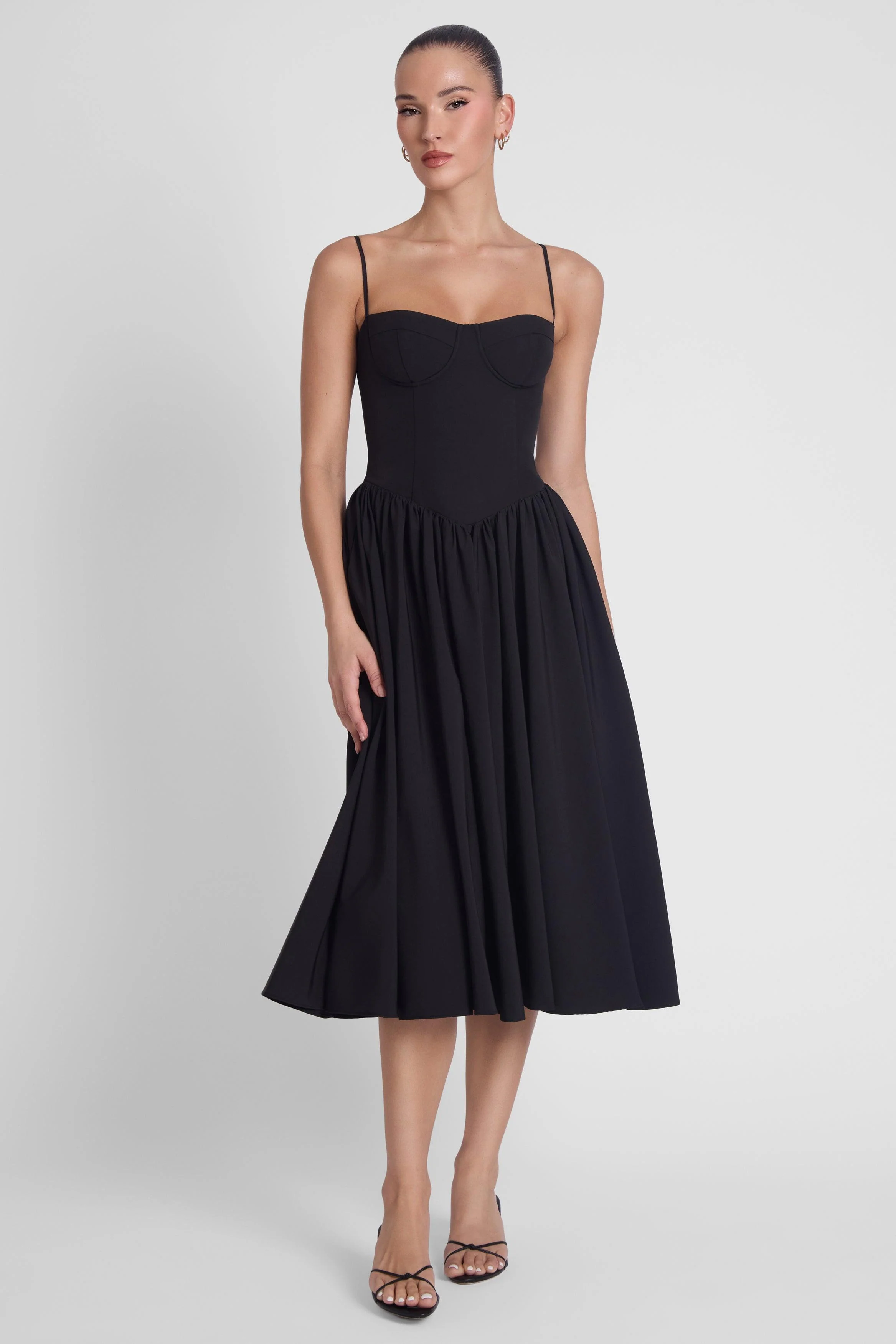Ballerina Bustier Midi Dress - Black - Image 5