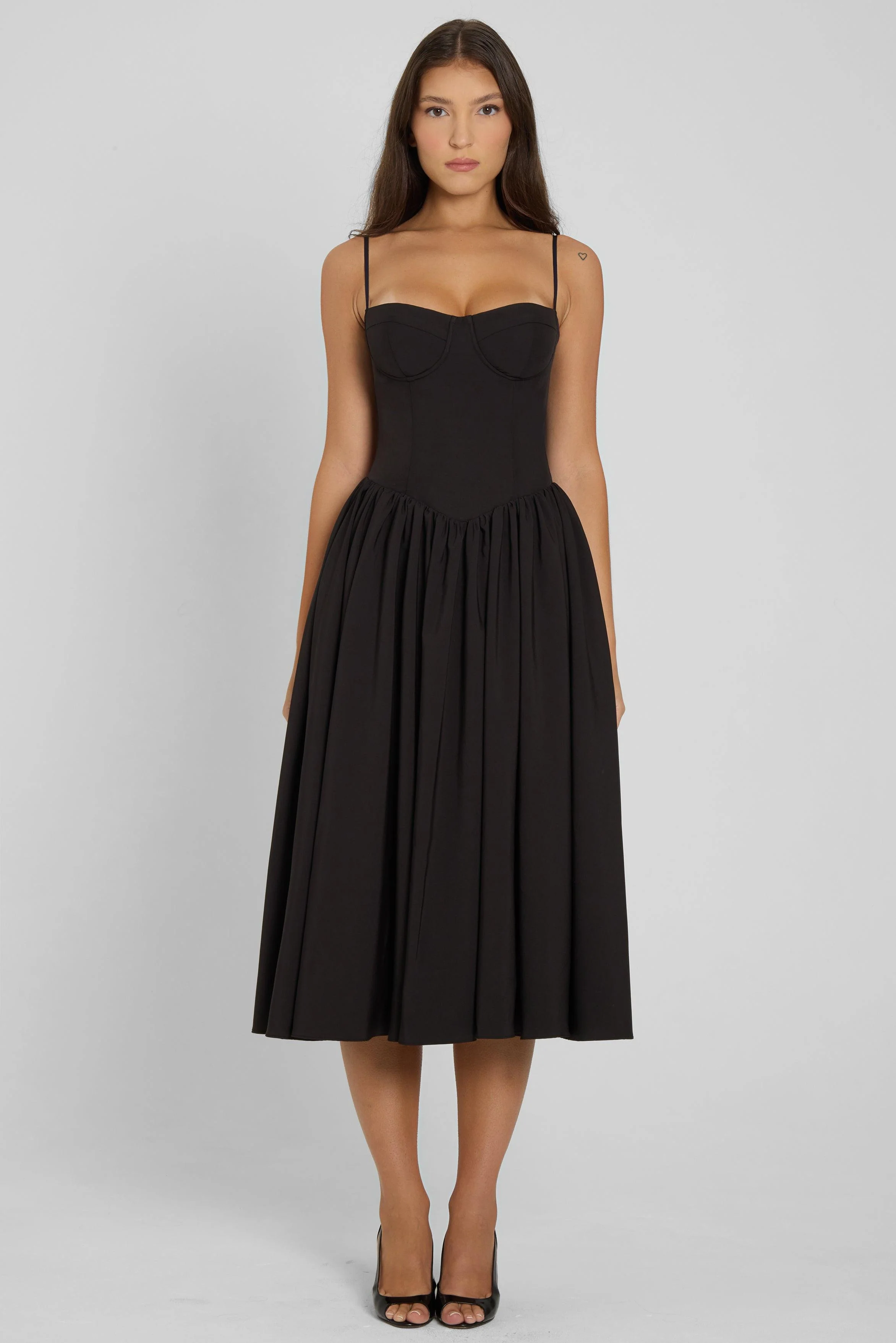 Ballerina Bustier Midi Dress - Black - Image 7