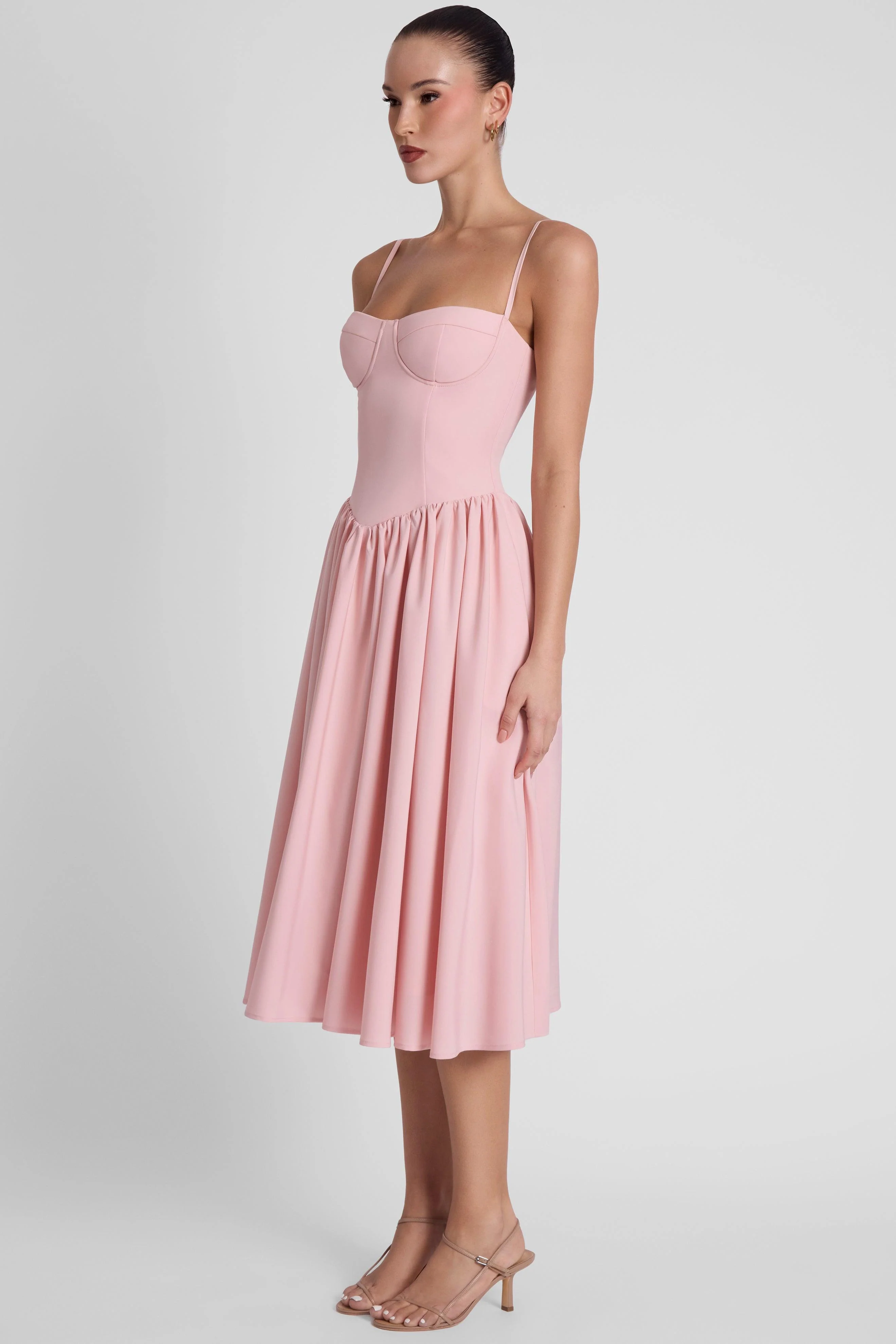 Ballerina Bustier Midi Dress - Pink - Image 3