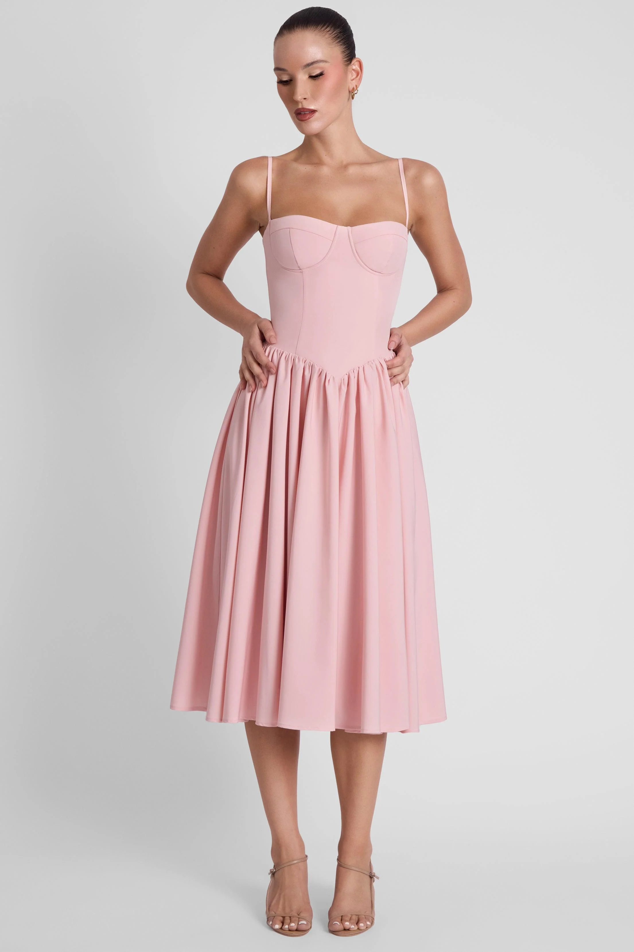 Ballerina Bustier Midi Dress - Pink - Image 5