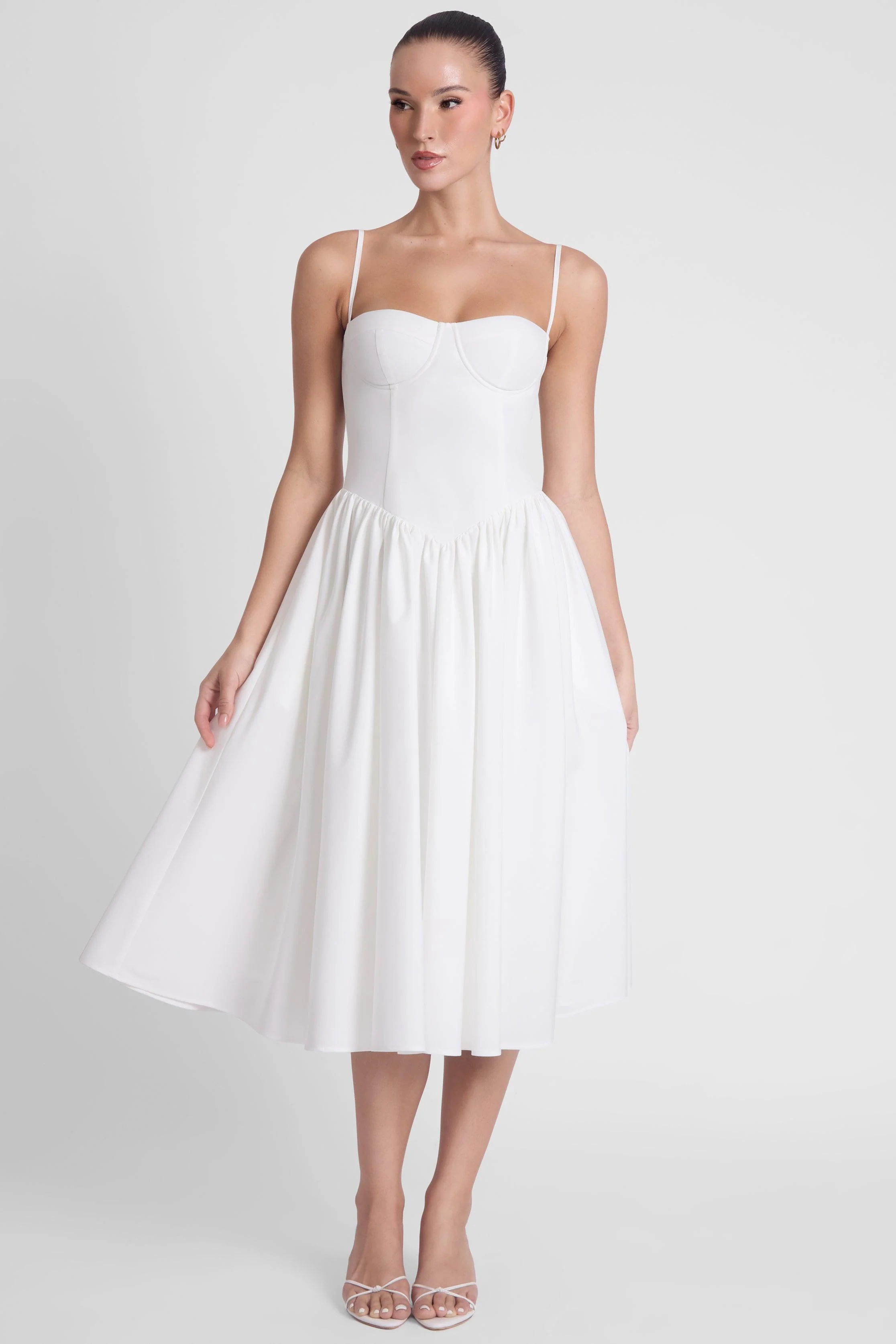 Ballerina Bustier Midi Dress - White - Image 3