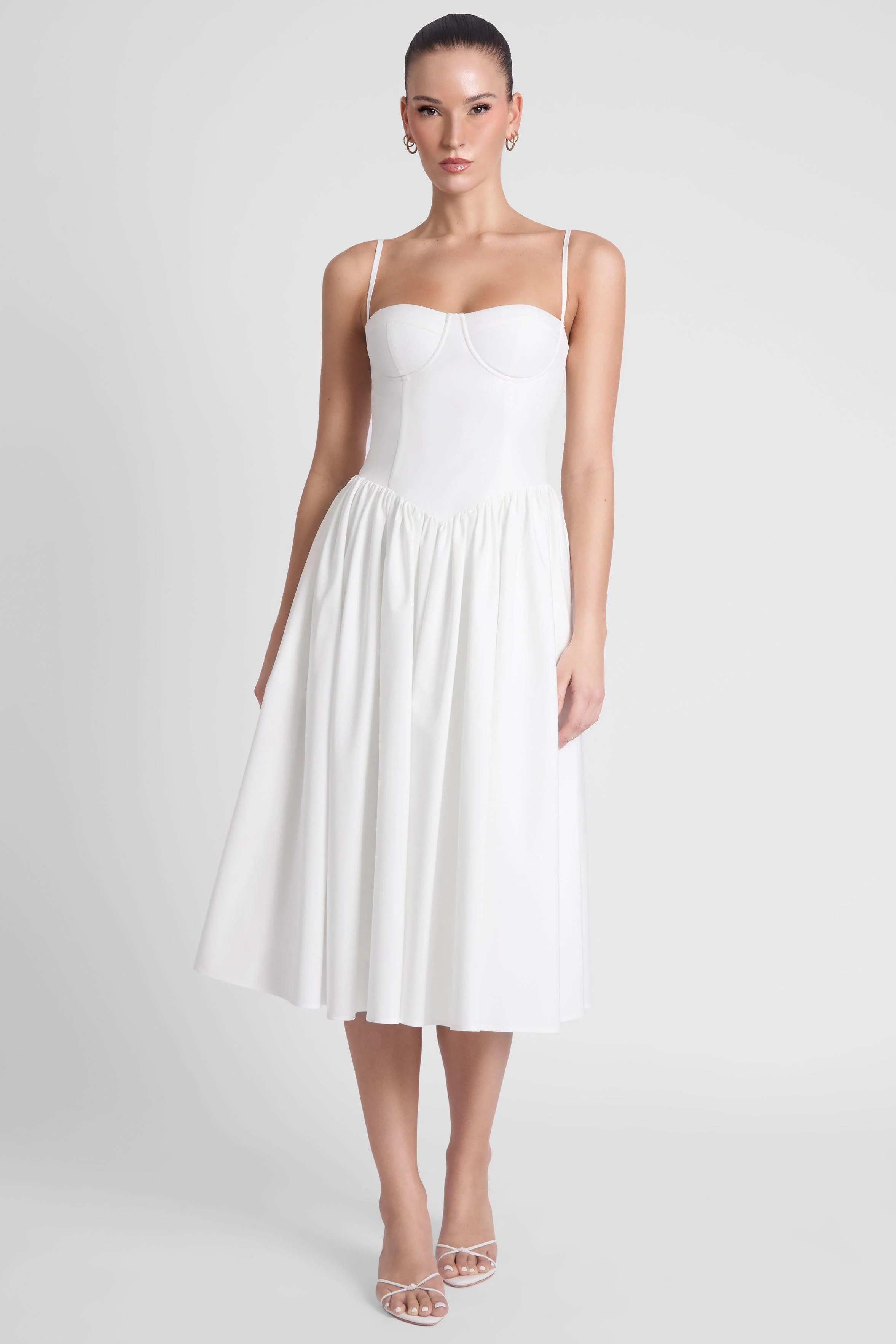 Ballerina Bustier Midi Dress - White - Image 4