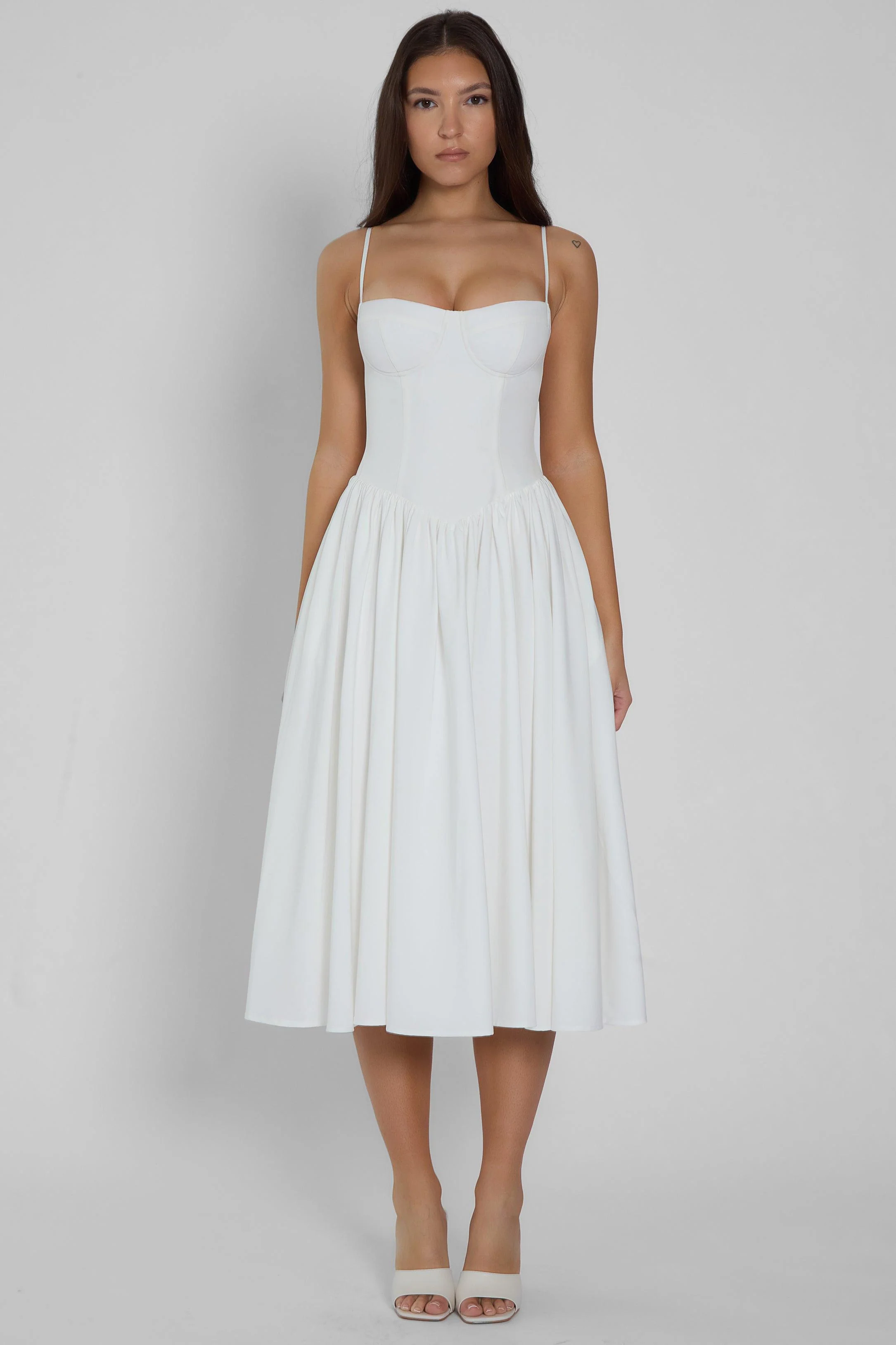Ballerina Bustier Midi Dress - White - Image 7