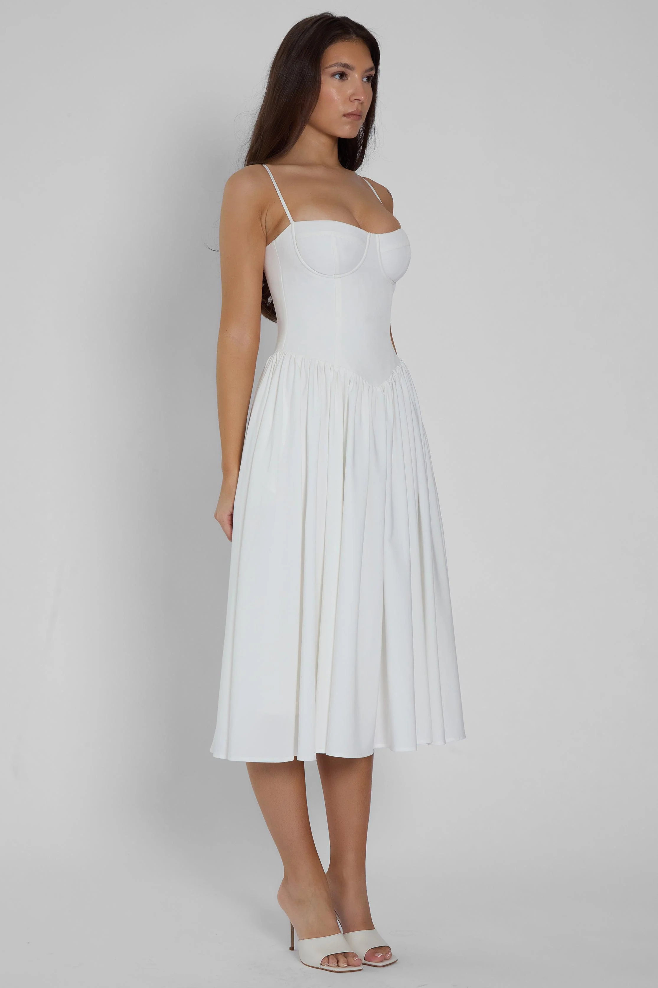 Ballerina Bustier Midi Dress - White - Image 8