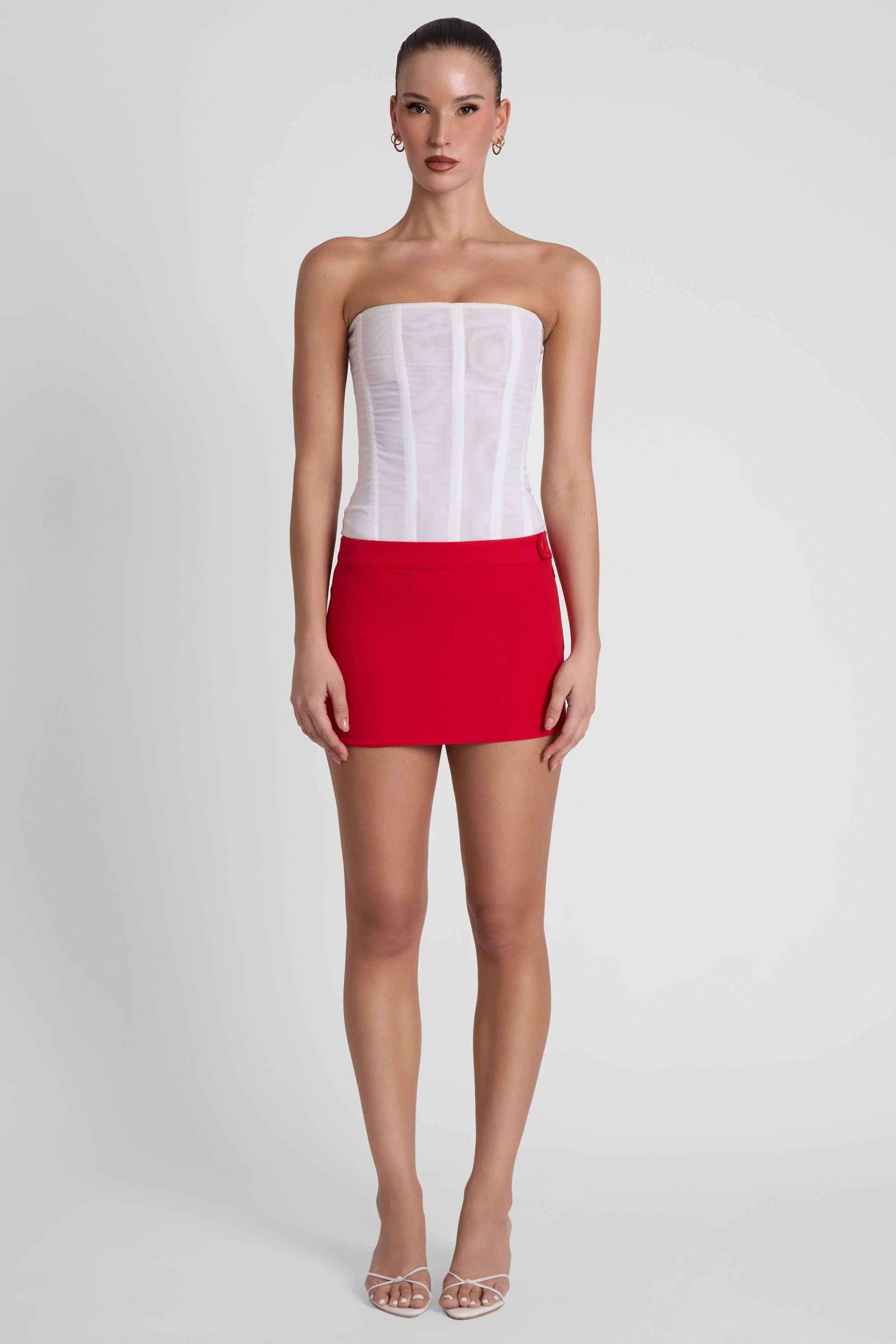 Classic Column Micro Mini Skirt - Red - Image 3