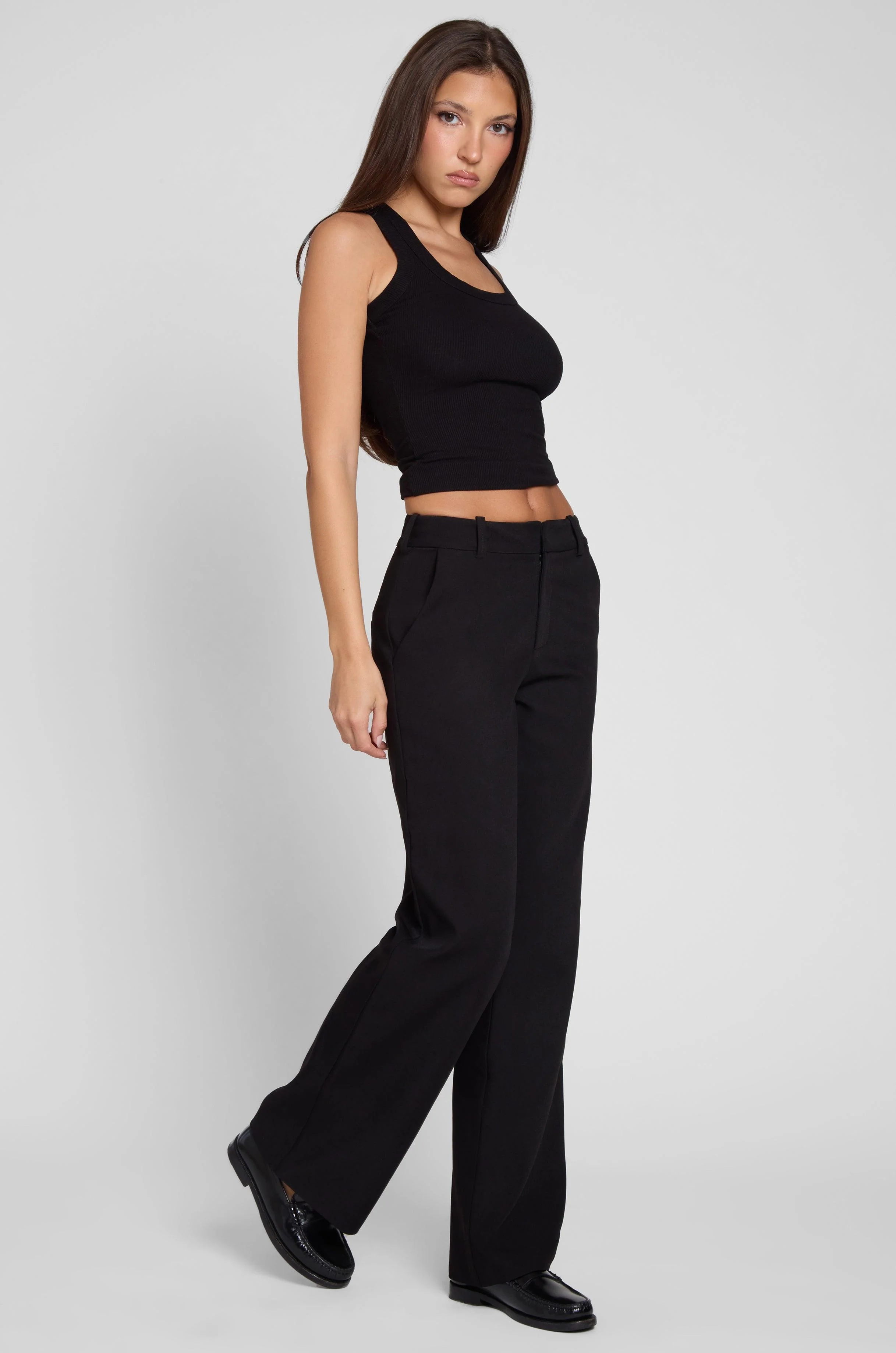 Classic Column Straight Trousers - Black - Image 10