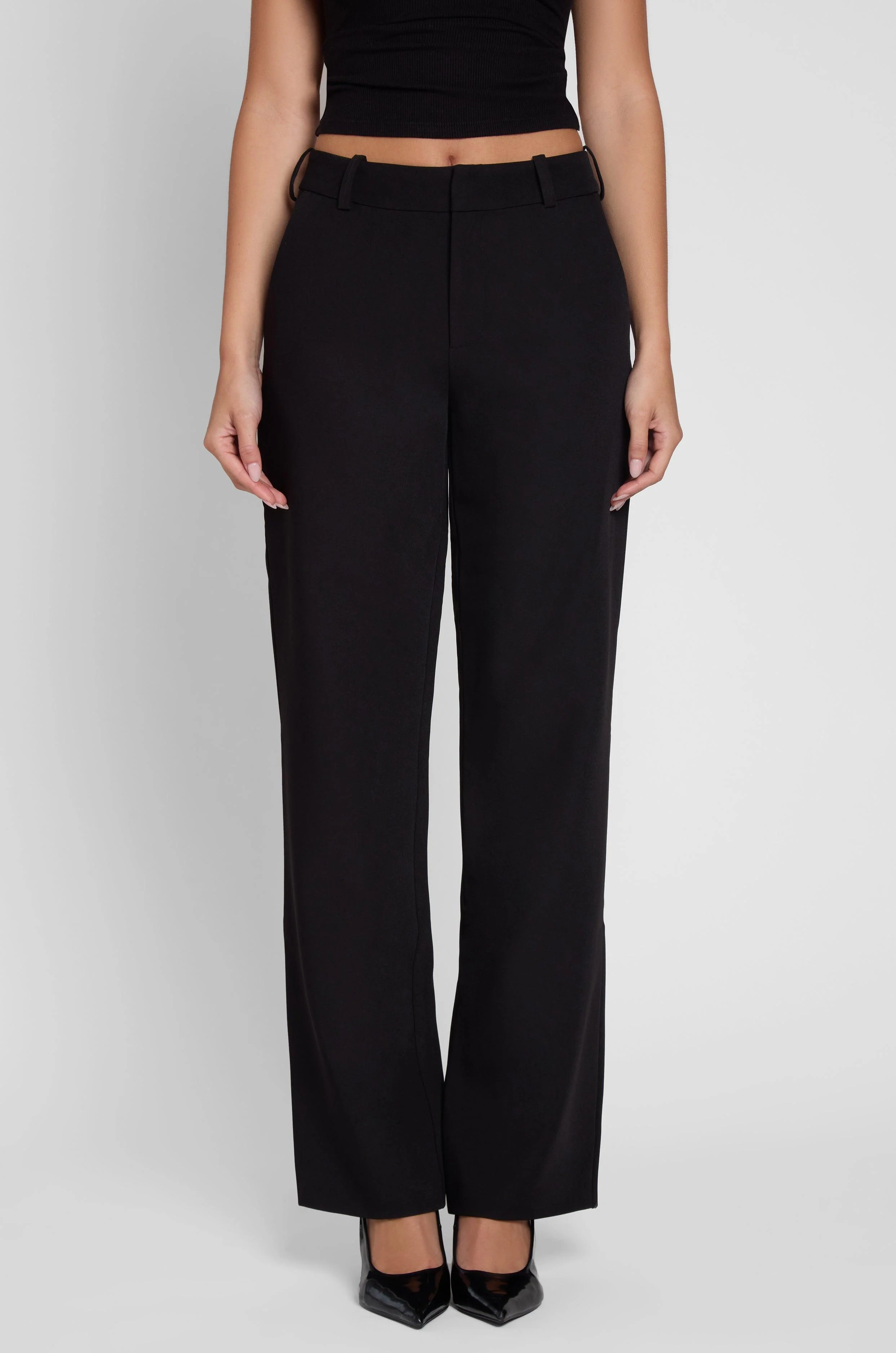 Classic Column Straight Trousers - Black - Image 11