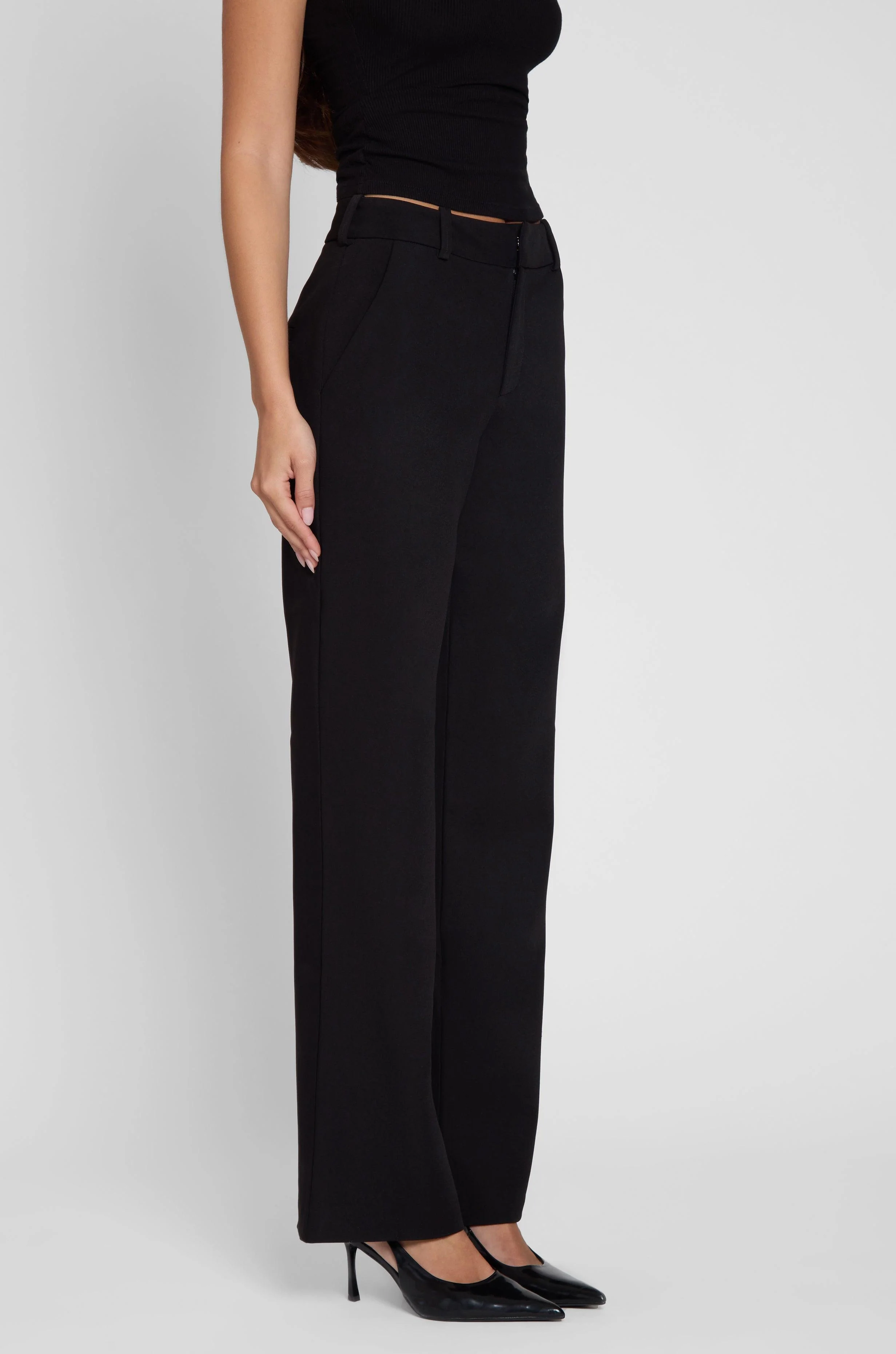 Classic Column Straight Trousers - Black - Image 12