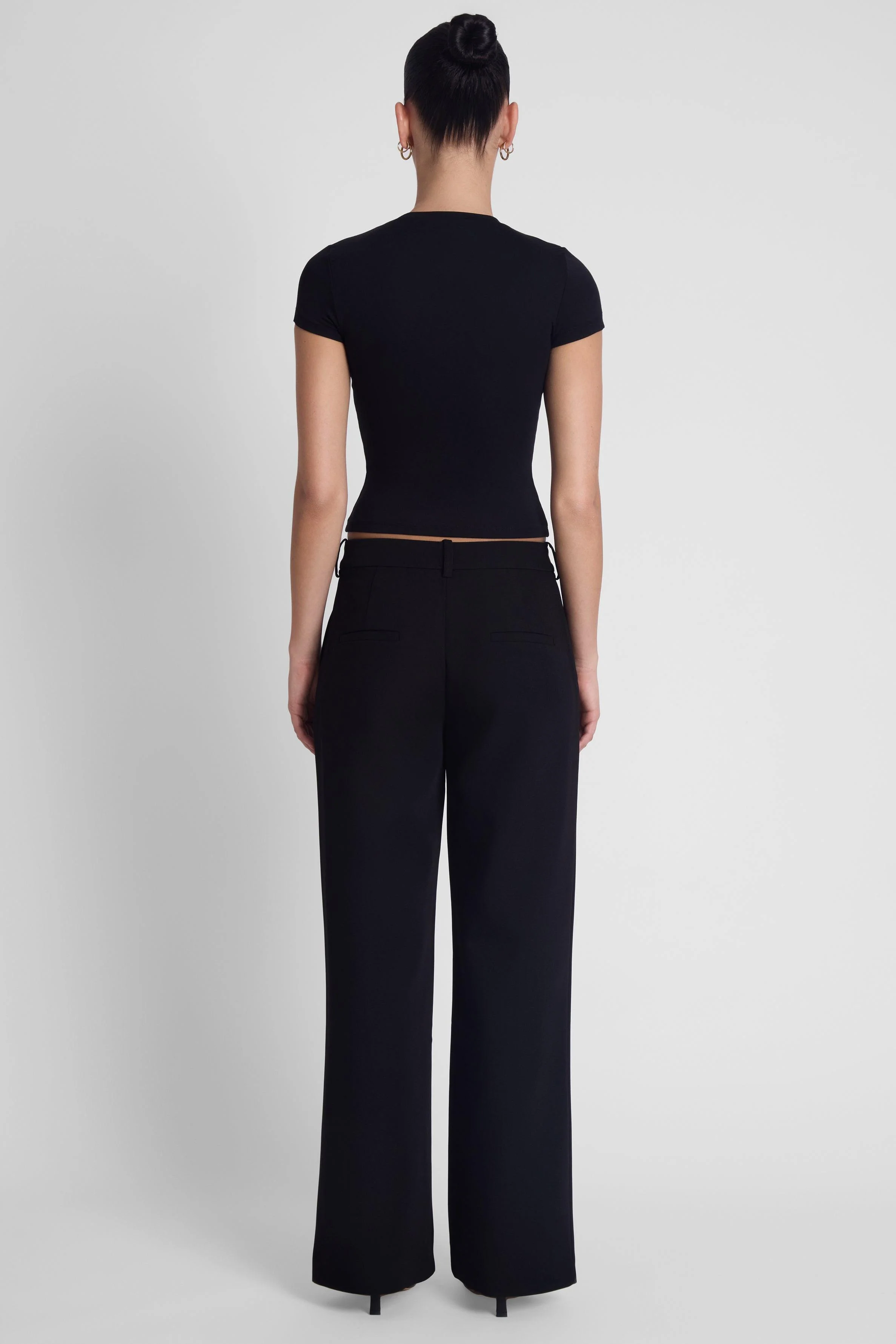 Classic Column Straight Trousers - Black - Image 5