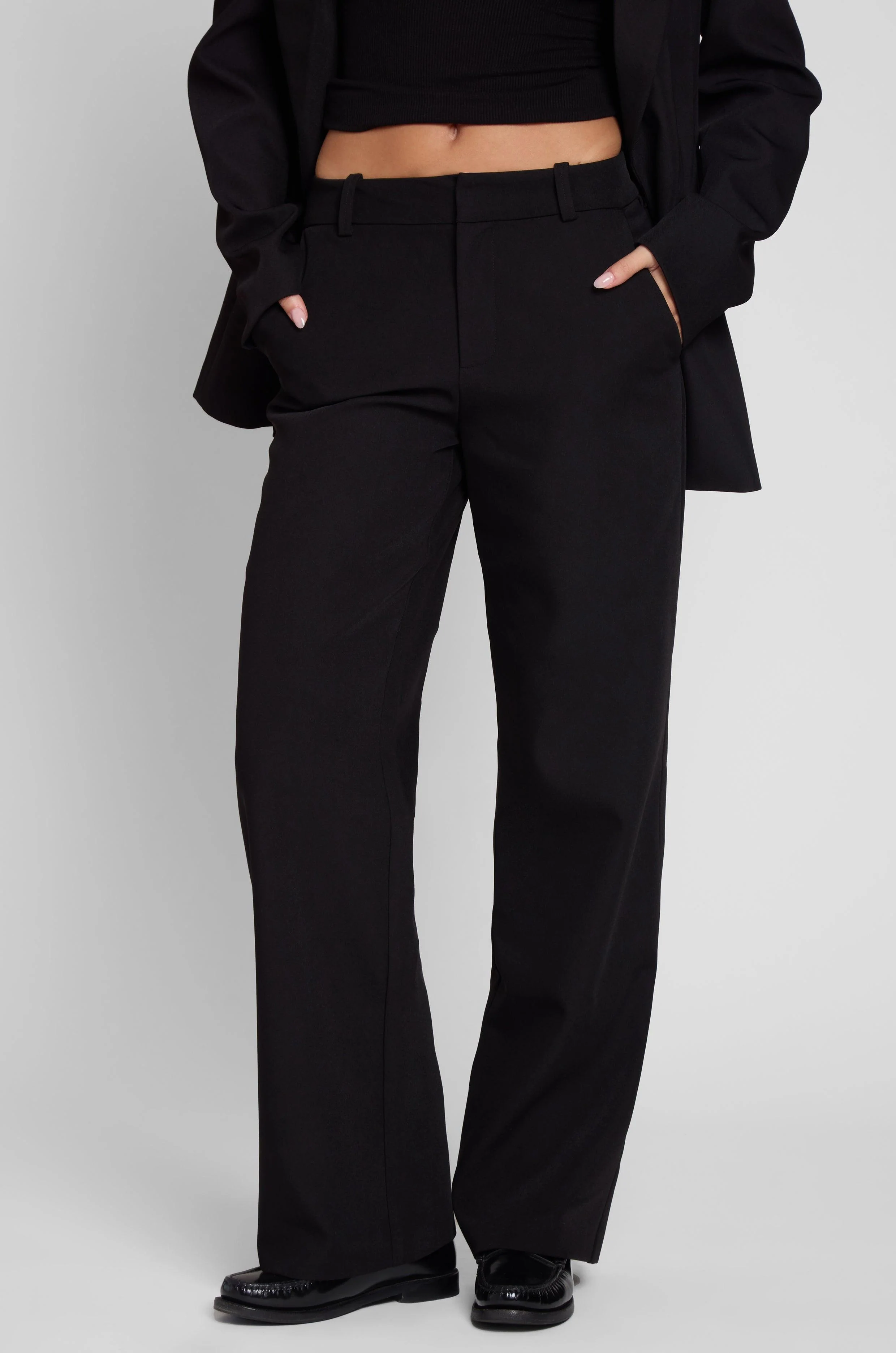 Classic Column Straight Trousers - Black - Image 8