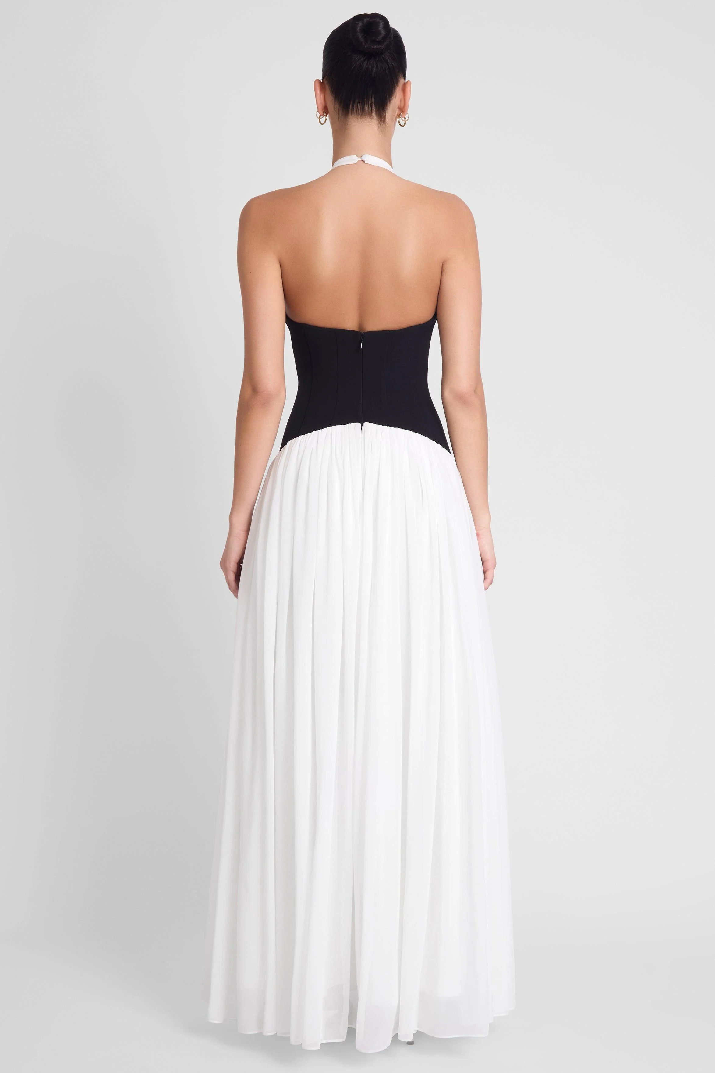 Harlowe Contrast Corset Maxi Dress - Black & White - Image 6