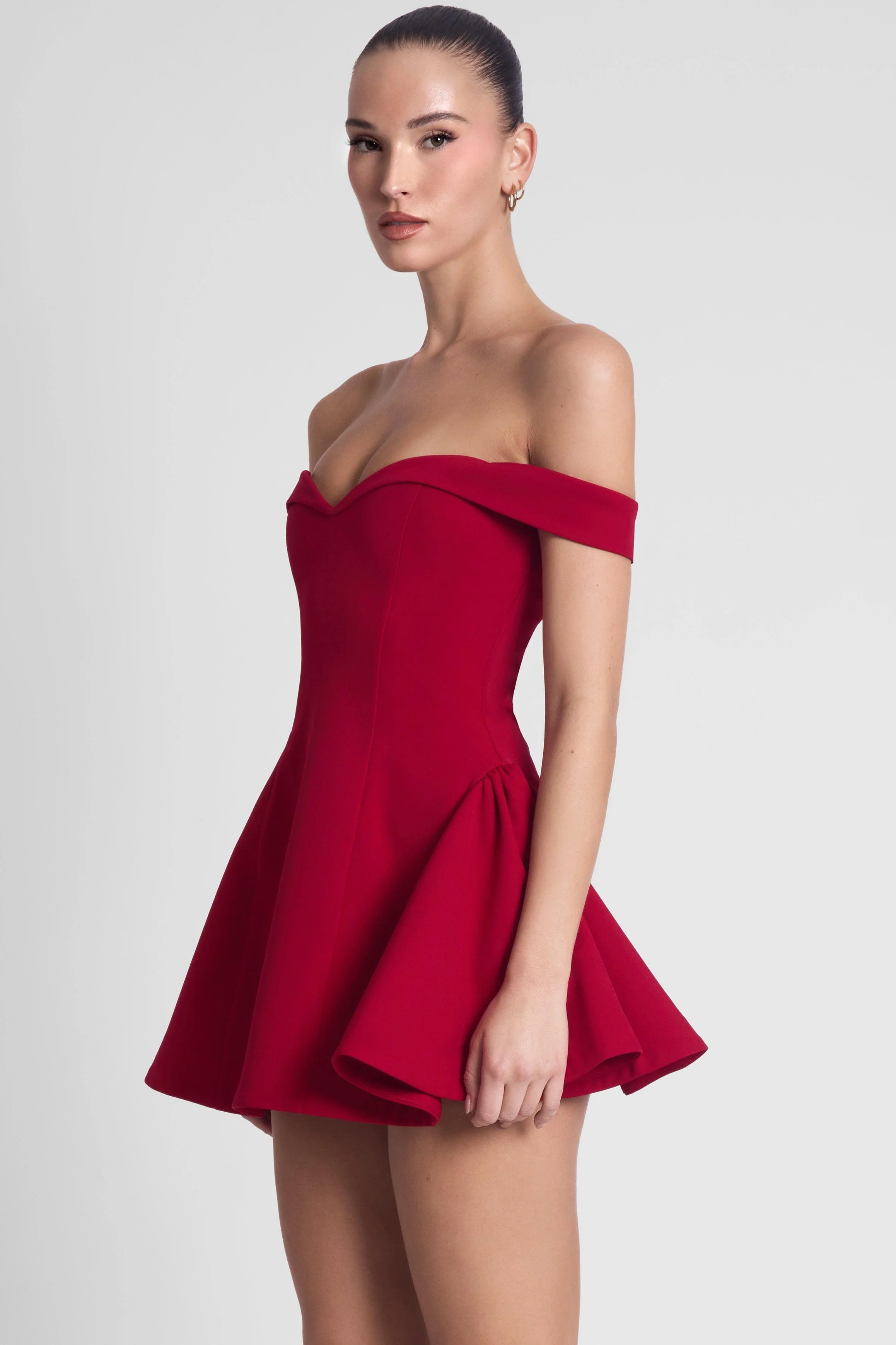 Raquel Babydoll Corset Mini Dress - Red - Image 3