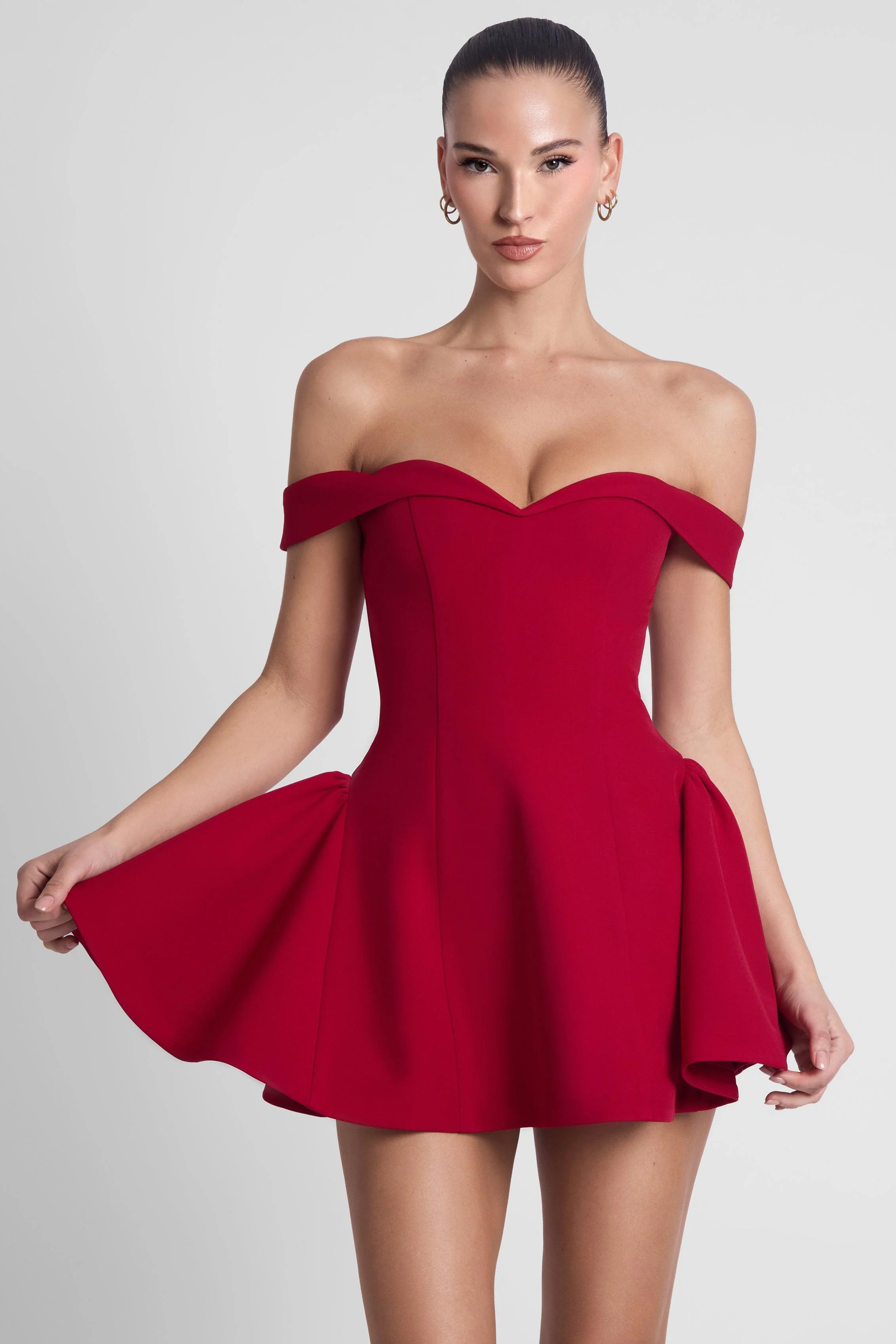 Raquel Babydoll Corset Mini Dress - Red - Image 5