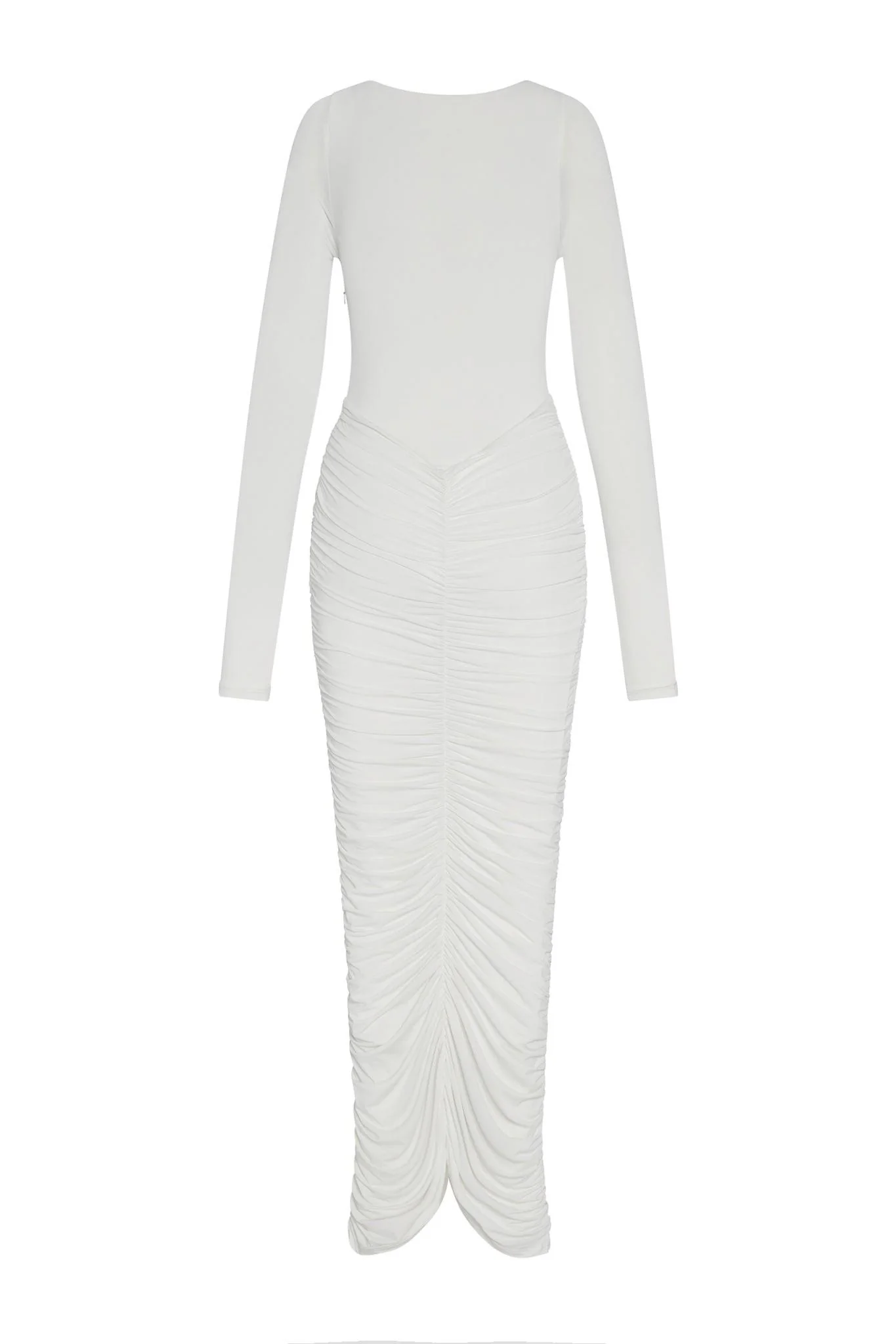 Rhea Ruche Maxi Dress - White - Image 6