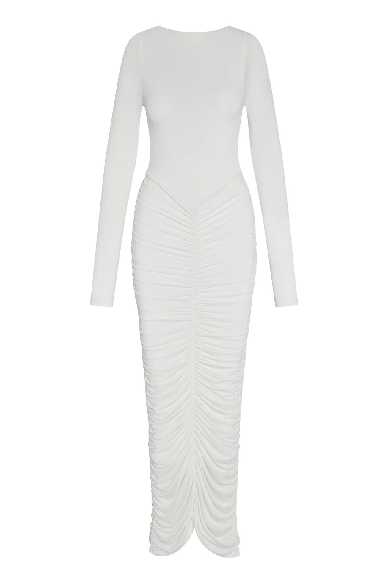 Rhea Ruche Maxi Dress - White - Image 7