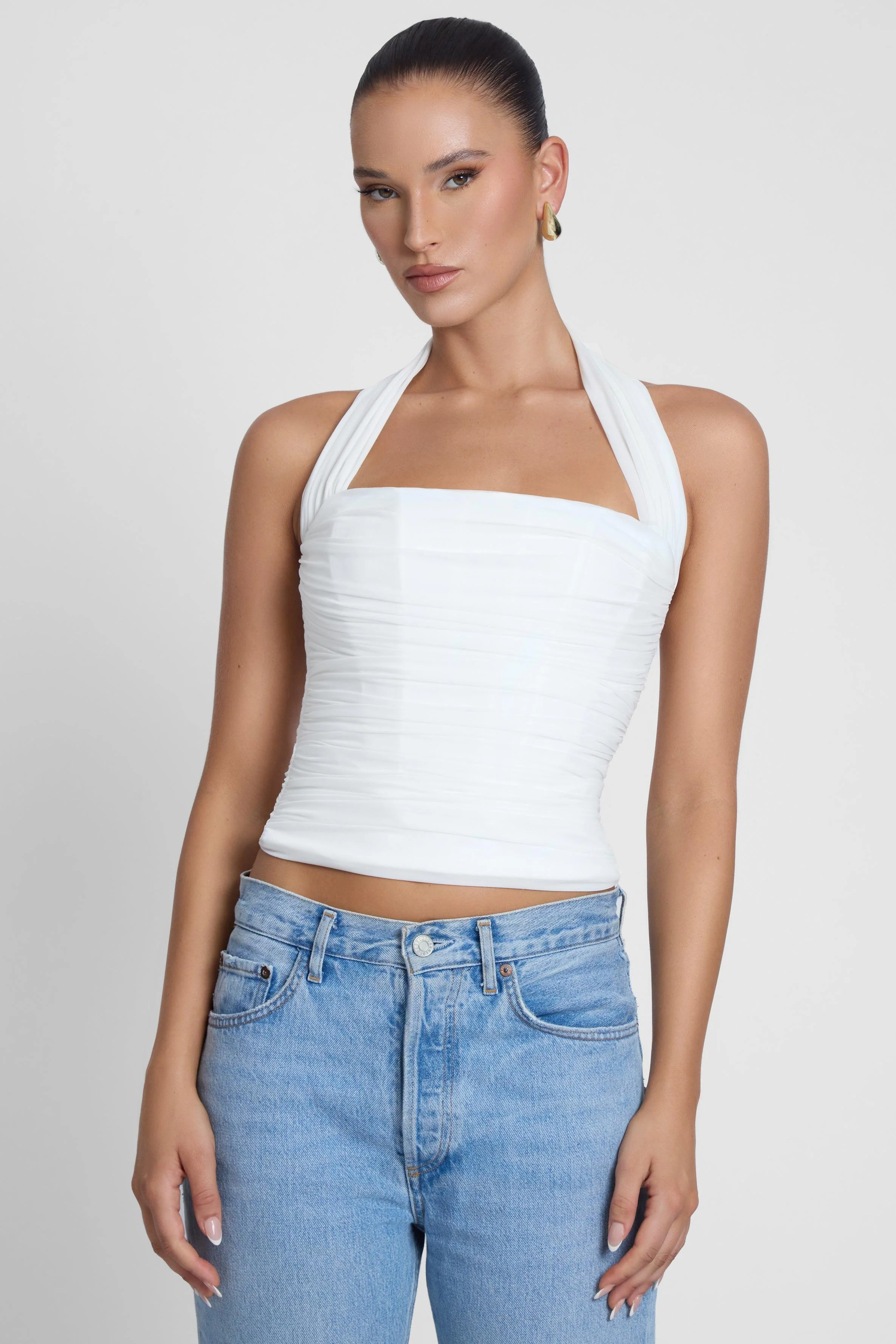 Taormina Halter Corset Top - White - Image 3
